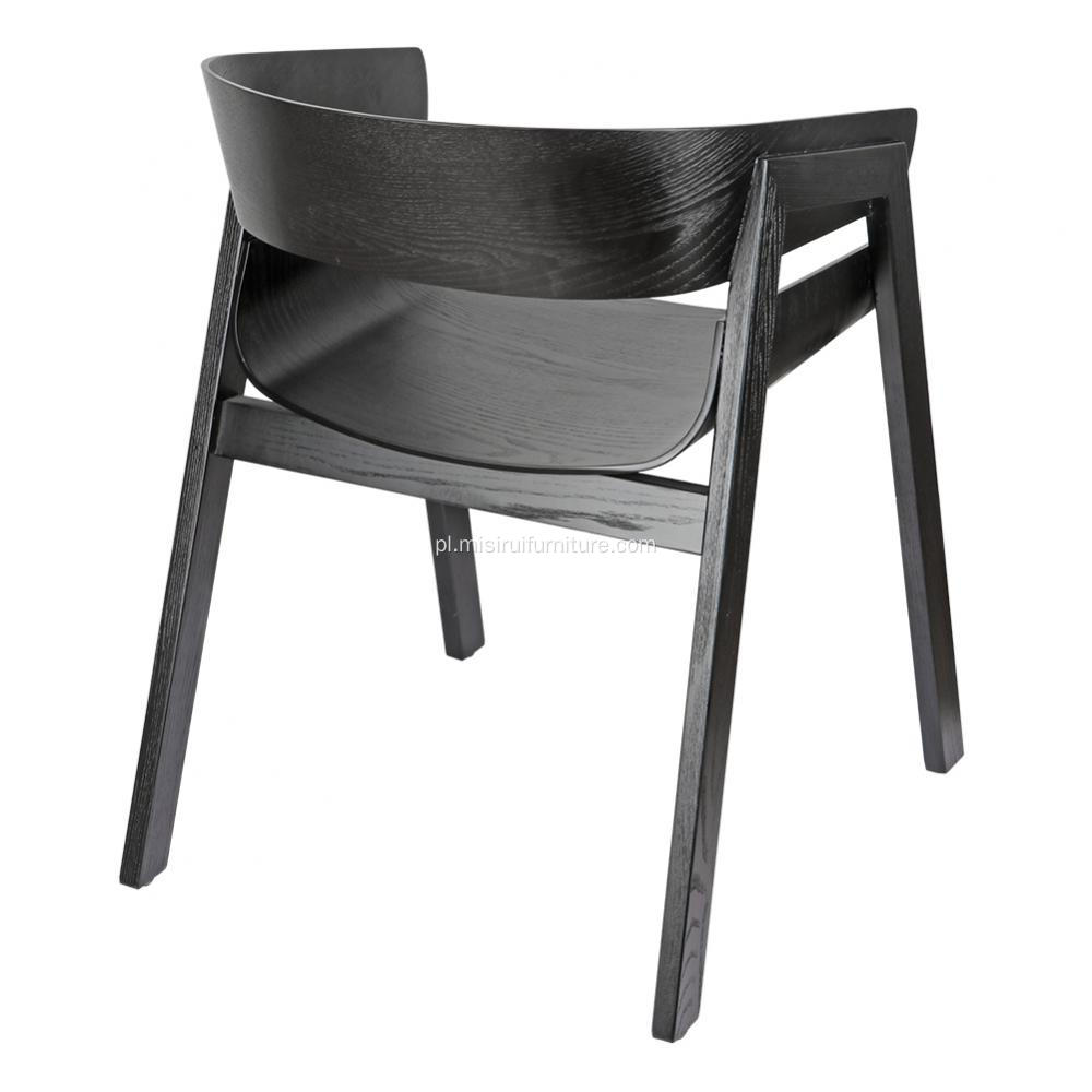 Projektant z litego drewna czarne pojedyncze krzesło