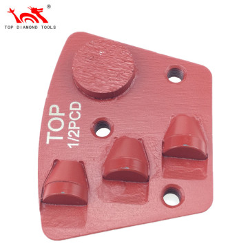 Concrete Floor Grinding Diamond PCD Trapezoid Shoe with Round Segment