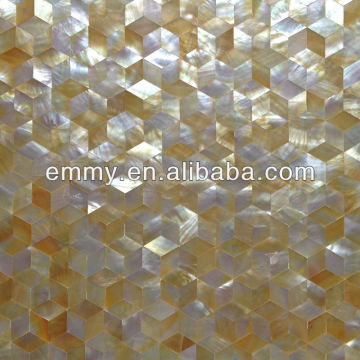 Yellow lip sea shell mosaic tile gold mother of pearl shell mosaic tile