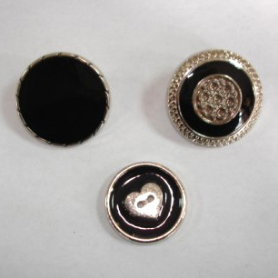 Gold Plating Color Plastic Coat Shank Button Has Black Oil