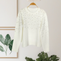 Luxury-Lite Pırlantalı Pırlanta Kirli Beyaz Örme Üst