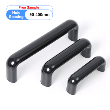 Hitam 90mm m6 bakelite oval u-shape kabinet pintu tarik