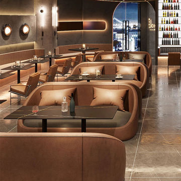 Sofa keratan rempah moden dan kulit untuk restoran dan kafe