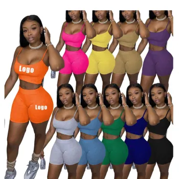 Cotton Women's Summer Biker Shorts and Sweat Suit Set - Private Label Custom Tracksuits