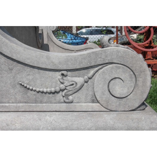 Stunningly Designed Marble Bench with Curved Backrest