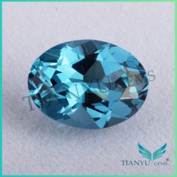 Wuzhou hotsale AAA garde 120# oval zircon blue spinel gemstone
