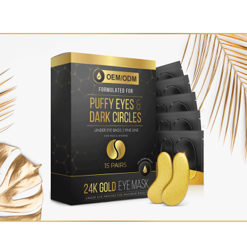 24K Gold Organic Hydrogel Collagen Eye Masks - Anti-Aging Korean Under Eye Patches