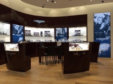 Wooden display counter and showcase and wall cabinet for watch store decoration