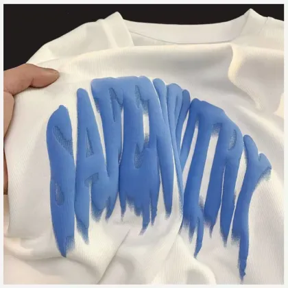 Custom Oversized 3D Foam Puff Printed Supima Cotton T-Shirt for Men
