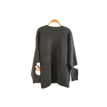 Pull tricoté mignon noir de style coréen