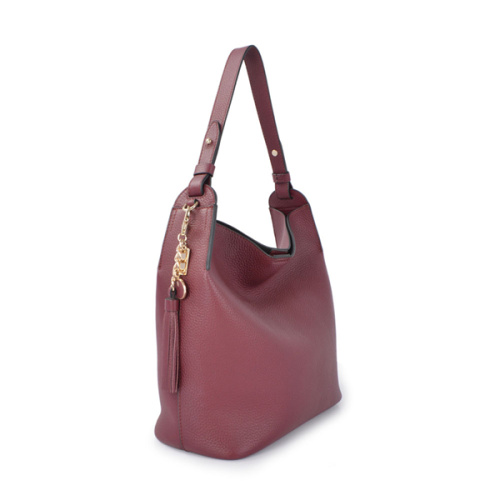 Minimalist Slouch Hobo Soft Red Medium Leather Bags