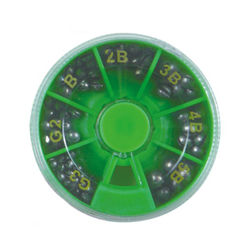 Groene plastic ronde vorm lood split shot vissen gewichten zinkers voor inpakken