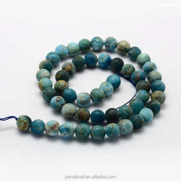 Pandahall 8mm Round Frosted Natural Apatite Beads: Jewelry Making Supply Search Engine