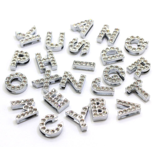 Glitter Letter Charms Rhinestone 26 Letter Pendants DIY Craft for Jewelry Nacelace Finding Accessories