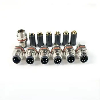 M8 waterproof 2-8PIN wire end male head - rear lock panel type M8 SW10T-13.7L rear sealant