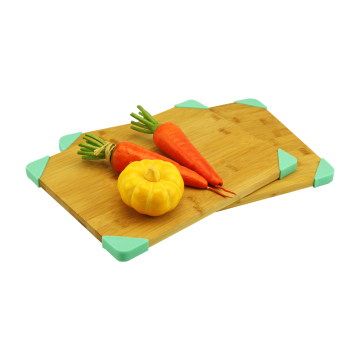 bamboo chopping cutting board/block set with silicone pat