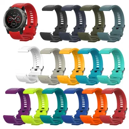 Garmin Fenix 5X/5S Plus Fly-Resistant 3HR Quick Release Silicone Strap Replacement