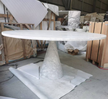 China Hot Selling Carrara White Marble Round Dining Table