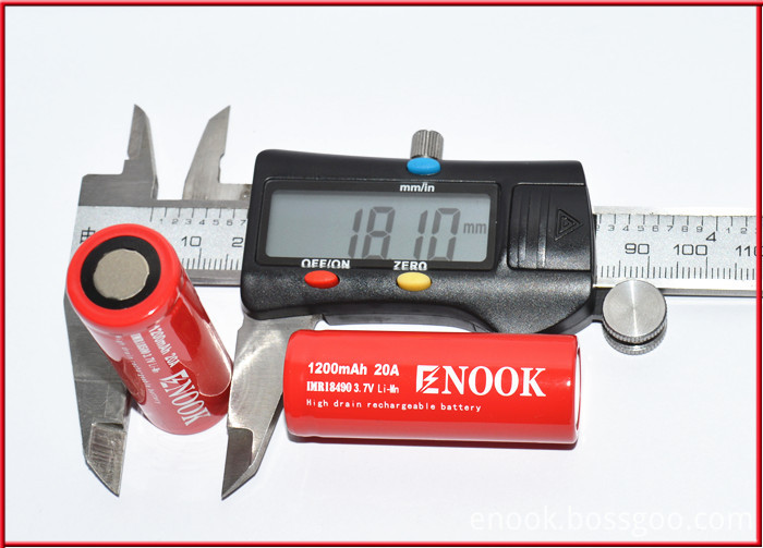 Rechargeable Cylindrical Battery18490 1200mAh 3.7V