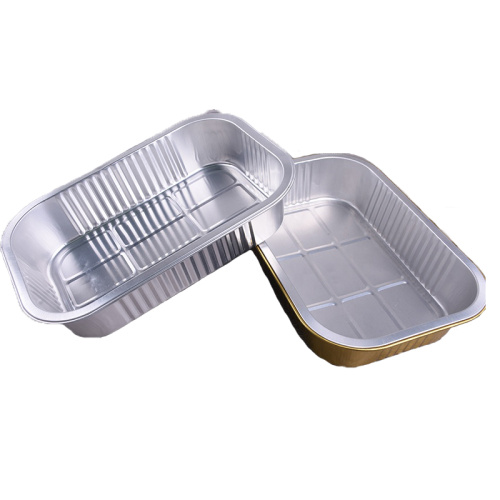 Bandejas de alimentos desechables de aluminio rectángulo