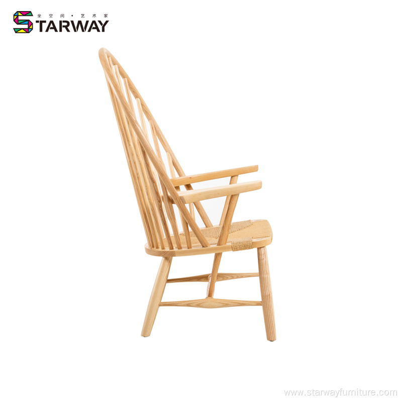 Modern solid wood furniture peacock chair leisure chair