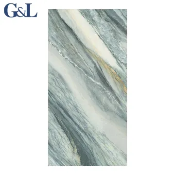 Glossy Light Green Porcelain Floor Tiles 750x1500mm Full Polished