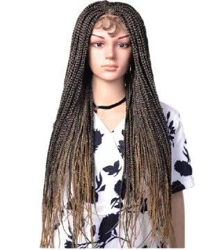 Wholesale Handmade Braiding Wig Brazilian kinky Twist Afro Braided Synthetic Lace Front Wigs With Baby Hair For Black Women