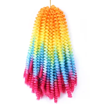 Afro 8 Inch Synthetic Hair Extension Crochet Braid Spring Twist Hair Curly Ombre Nubian Twist Hair Crochet Extension