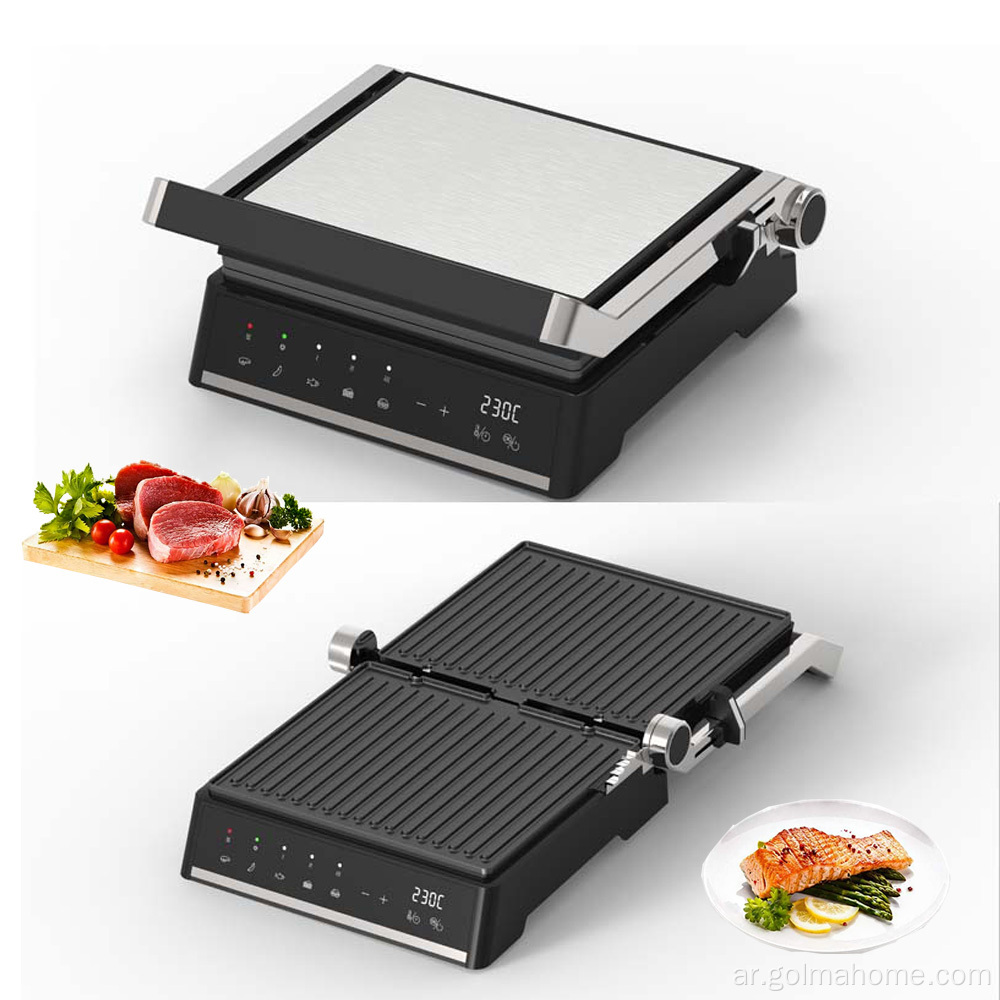 Mini Electric BBQ شواء المطبخ الطبخ الأجهزة شواء 4 شريحة ساندويتش صانع الاتصال بانيني الصحافة شواية