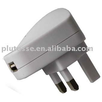 USB Power Adapter(UK Version) for mp3, mobile phone, iPod(R) players,iPhone(R)