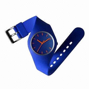 Fashion silicone watch with silicone band alloy case/stainless steel back cover/water-resistant