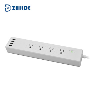 Hot Sale Google Home Wifi Smart Power Strip With 4 AC Outlet 4 USB Port For Home Appliance