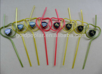 cartoon hard plastic drinking straw