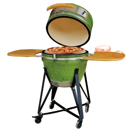 Auplex Green Egg 21-Inch Ceramic Kamado Grill Pizza Oven for Pellet Fuel