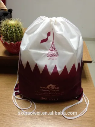 Hot sales Qatar flag string bag/Qatar Cotton bag/shopping bag/flag design bag