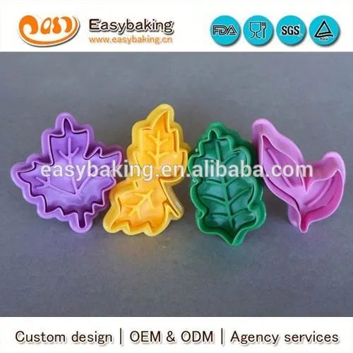 Factory custom supply tree leaf plastic cookie cutter stamp