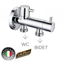 Two way zinc alloy toilet brass angle valve