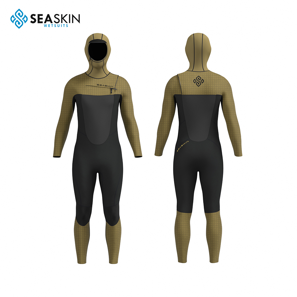 Zeegezein dames borst zip 5/4 mm capuchoned wetsuit