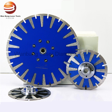 Hot pressed sintered blade with protective teeth for cutting ceramic glass and stone