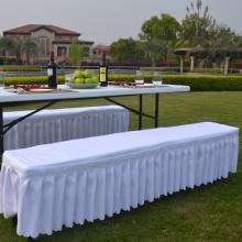 5 foot bi-fold granite white plastic banquet table