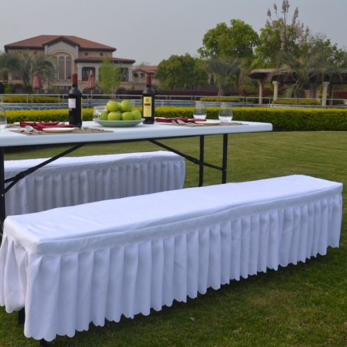 Mesa de banquete de plástico blanco de granito bínico de 5 pies