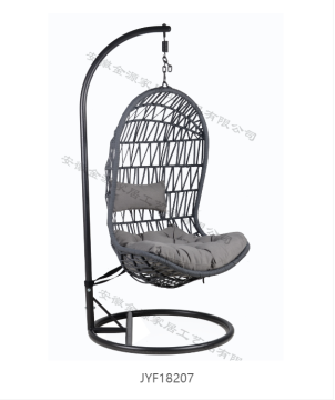 Vertical striped metal outdoor hanging chair