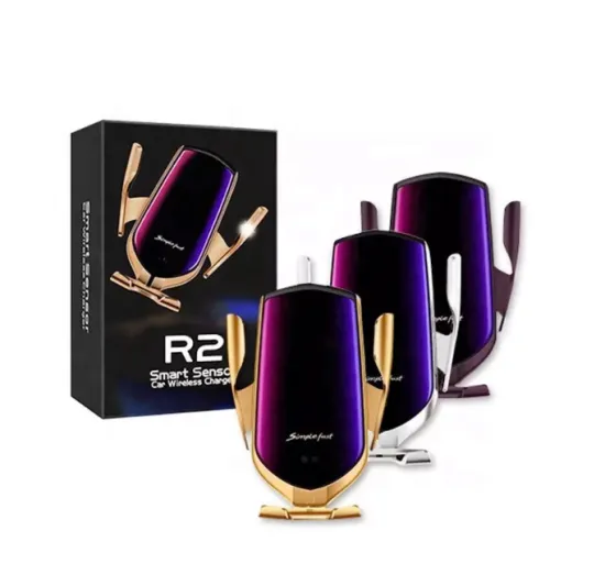 15W Fast Charging R2 Car Phone Holder - Wireless Charger for Cars