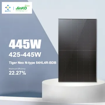 Jinko Tiger Neo N-type Mono-facial All Black Solar Panels: 425W, 430W, 435W, 440W, and 445W Photovoltaic Panels from Chinese Manufacturer
