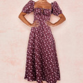 Short sleeved puff dress with long flowing sleeves