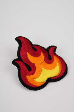 Yi Embroidered Flame Brooch