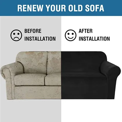 Thick Comfy Rich Velour Cushion Couch Sofa Slipcovers