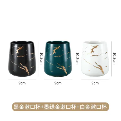 Bathroom Marbling Tooth-brushing Cup with Handle