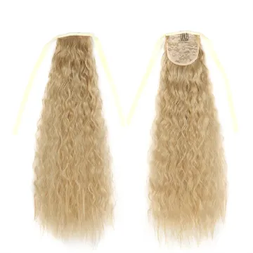 Natural Indian Virgin Cheveux Afro Kinky Curly Hair Ponytail Real Bandage Clips Ponytails Synthetic Hair Extensions Wrap Around