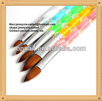 china promotion gift factory fashion nair art nail brush set high quality crystal nail art brush kolinsky